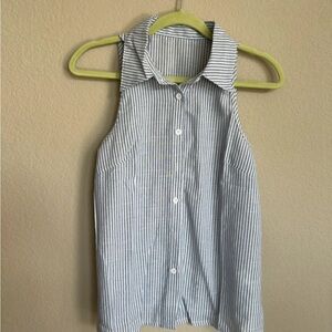 S blue & white stripped collar tank from Shein